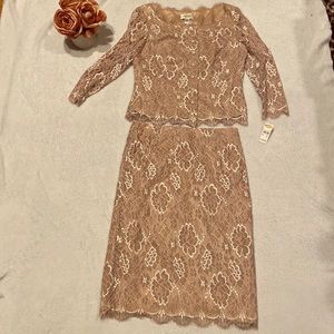 TALBOTS Beautiful Size 6 2 Piece Lace Skirt & Matching Jacket MSRP $248